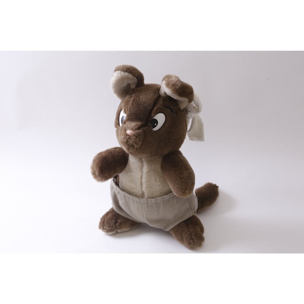 Vintage 80s Kangaroo, White Short, 12", Plush, Soft, Toy, Figure, Vintage Plush,
